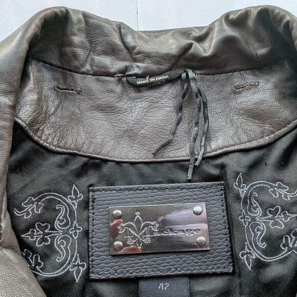 Mackage Grey Genuine Soft Leather Blazer Jacket Large - Picture 15 of 15